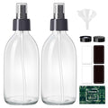 2 Pack Glass Spray Bottles 8.8 oz, 250ml Empty Spray Bottle(Black Nozzle)