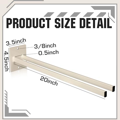2 Pcs Shovel Holder Wall Mount Tool Rack Heavy Duty Steel, Beige - view 2
