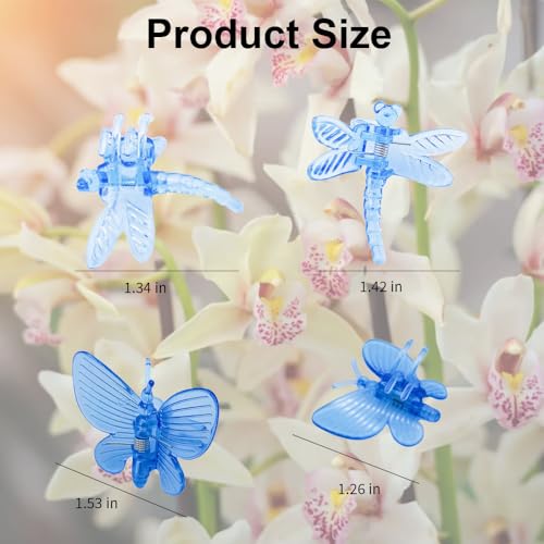 60 Pcs Orchid Clips Set Butterfly Plant Clips Dragonfly Orchid Support Clips Portable Cute Vine Clips for Support Garden Plant Flower Vine, Mix Color - view 2