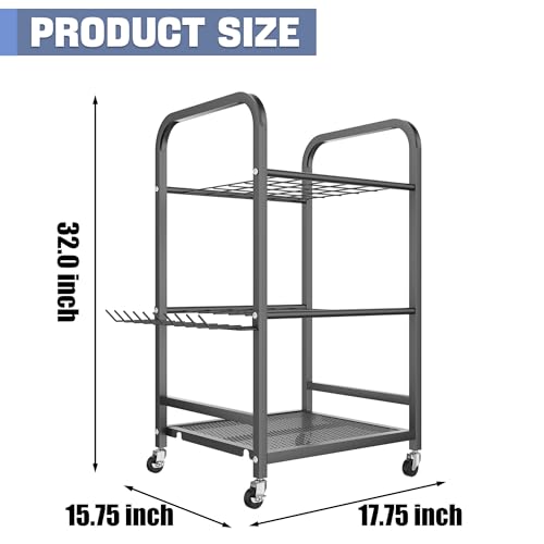 Garden Tool Organizer with Wheels, Rakes/Shovels/Yard Tools Stand - view 3