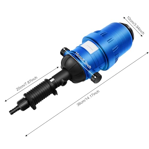 Drip Irrigation Injector Dosing Pump, 0.4-4% Water Powered Liquid Doser, Fertilizer Injector, 5.28-660.43Gal/H Flow, Water Powered Drip Feeder Drip Irrigation Injector for Industry Garden Hose, Blue - view 7