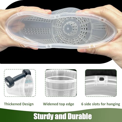 Orchid Pot with Saucers, 6 Pack Orchid Pots with Holes, 2 Each of 4.3",5.5",6.1" Clear Plastic Planter for Indoor Outdoor Plants (2 Each of 4.3,5.5",6.1" with Saucers) - view 3