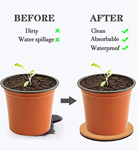 10 Pack 3 Sizes Cork Plant Coasters, 4/6/8 Inch Cork Plant Mats for Plants - view 4