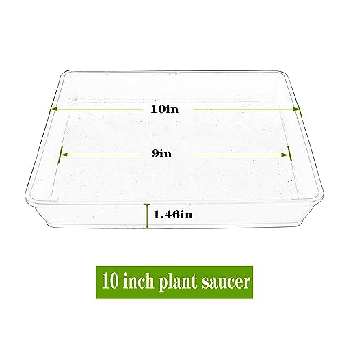 Square Plant Saucer 10 Inch 2 Pack, Durable Plastic Plant Trays Plant Pot Saucers, Square Planters for Indoors and Outdoors Plants, Garden Large Plant Saucers for Pots Black. - view 2
