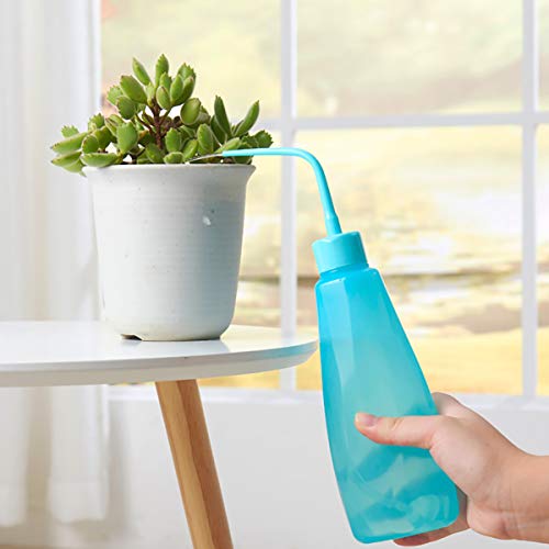 480ml 16oz Plastic Succulent Watering Can Bottle with Soft Tube and Ball Shape Suck Head Bend Mouth Squeeze Bottle Micro Landscape Watering Tools Supply (Blue) - view 5