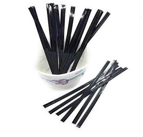 100pcs 4" Black Metallic Twist Ties foil Twist Ties for Cello Bags Treat Bags in Birthday Party Wedding Party