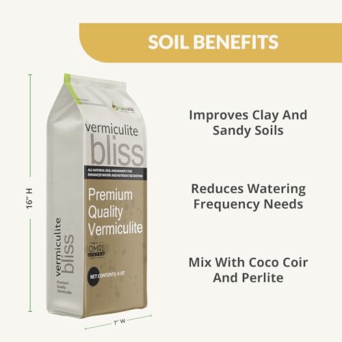 Vermiculite Bliss (8 Qts) - Organic Vermiculite for Gardening - 100% Natural Soil Amendment - Coarse Vermiculite for Plants, Potting Soil, & Seed Starting - Mixes with Garden Soil & Perlite for Plants - view 3
