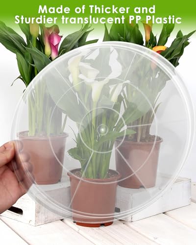 12 inch 5 Pack Plant Saucer Pot Tray, Large Thickened PP Plastic Flower Planter Water Drip Trays for Indoor Outdoor Garden, Semi-Transparent Planter Water Catcher for Pot, Plant Dish - view 3