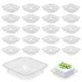 20 Pack Plant Saucers for Indoors 4 Inches Plant Trays for Pots Plastic Trays for Plants Square Plant Drip Trays for Potted Plants Flower Pot Saucers Clear Plant Plates to Catch Water, Bulk