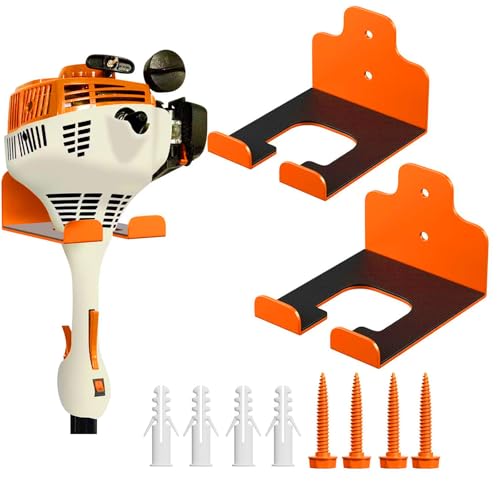 Garage Organizer Trimmer Rack,Garden Power Tool Hanger,2Pack,Orange
