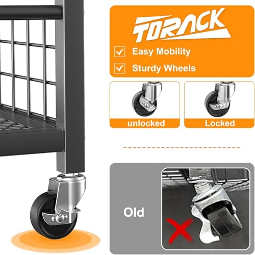 Garden Tool Stand with Wheels, Rakes Shovels Holder Yard Tools Organizer for Garage, Garden, Shed Indoor/Outdoor Long-Handled Tools Cart(Tool stand with side shelves) - view 6