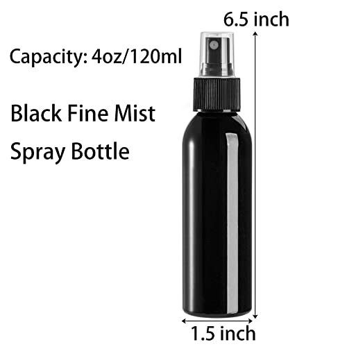 30 Pack Black Empty Spray Bottles, 4oz Plastic Fine Mist Spraying Bottles Small Refillable Sprayer Liquid Containers Portable Misters with Cap Travel Bottle for Perfume, Cleaning, Essential Oil - view 2