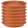 7Pcs Plant Saucer Tray, Heavy Duty Plastic Plant Drip Trays for Indoors and Outdoors, 6 8 10 12 14 16 inch Sizes, Flower Plant Water Tray Base (Brick Red 6")