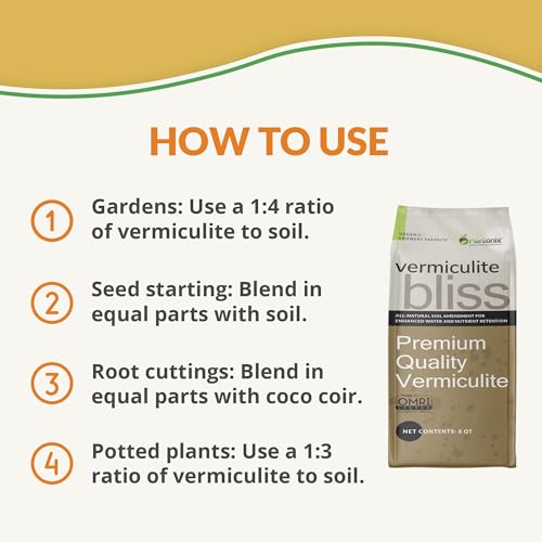 Vermiculite Bliss (24 Qts) - Organic Vermiculite for Gardening - 100% Natural Soil Amendment - Bulk Vermiculite for Plants, Potting Soil, & Seed Starting - Mixes with Garden Soil & Perlite for Plants - view 3