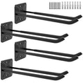 4 Pack Metal Wall Mount Garage Double Storage Hooks