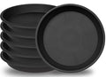 6 Pack Plant Saucer 8 inch, Heavy Duty Plastic Plant Water Tray, Planter Saucers, Flower Pot Tray, Planter Tray, Bird Bath Bowls, Water Trays for Plant Pots 7"/8" (Black)