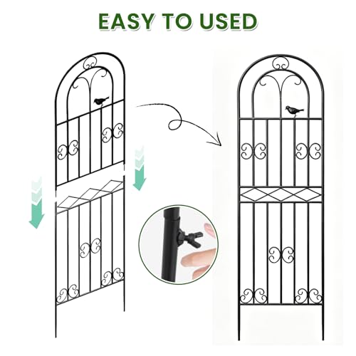 2 Pack 86.6" x19.7 Metal Gardon Trellis for Climbing Plants Outdoor, Black - view 3