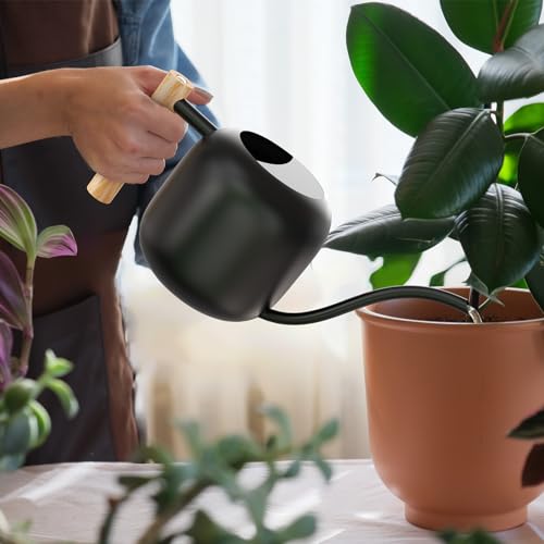 1.2L/41oz Metal Metal Watering Can with Long Spout, Black - view 6