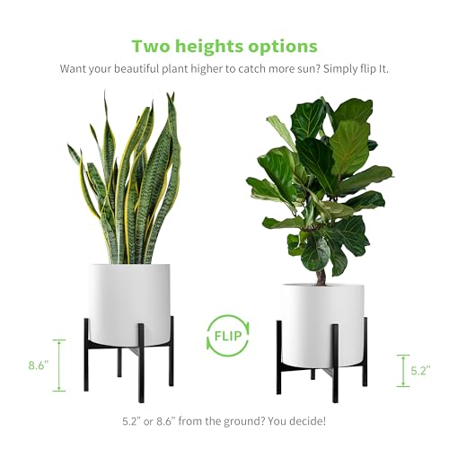 Mid Century Plant Stand Indoor Outdoor(Plant Pot Not Included), Holds Planters with a Maximum Width of 14 Inch, Metal Planter Stand, Potted Plant Holder, Black - Width Not Adjustable - view 3