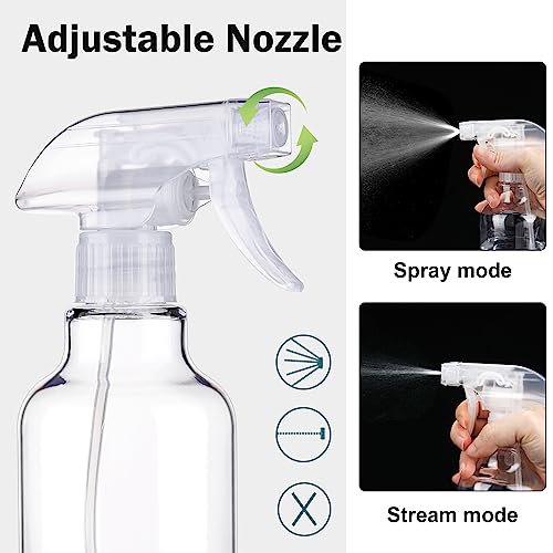 Plastic Spray Bottles, 16.9oz/500ml, 2 Pack，Clear - view 3