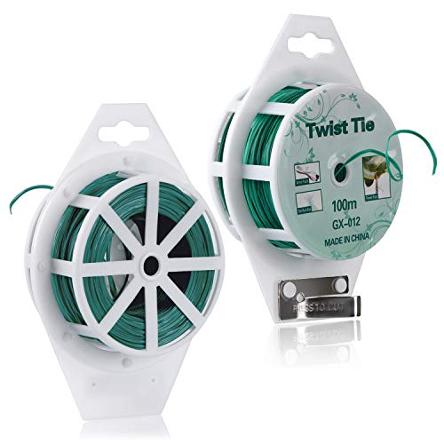 328ft (100m) Twist Ties, Green Garden Plant Ties with Cutter for Gardening and Office Organization, Home - view 4