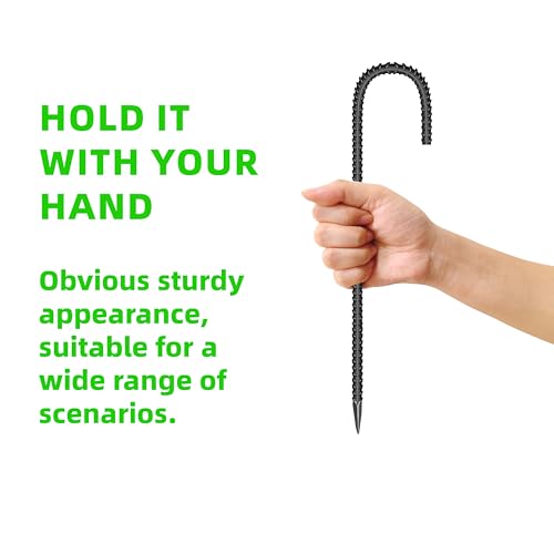 20 Pcs 12-Inch Garden Ground Stakes Galvanized Steel J Shape Hook Staple - view 4
