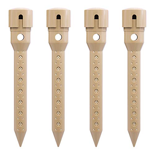 8 in. Garden Watering Stake (4 Pack) (Tan) | UV-Protected ABS Plastic Deep Root Irrigation Spike for Flowers, Fruits, Vegetables, Potted Plants