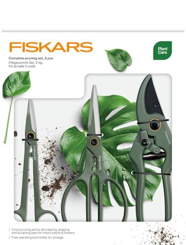 Urban Plant Care Care 1075317 3-Piece Plant/Flower Scissors with Holder, Small Plant Shears with Holder, Stainless Steel/Plastic, Dark Green/Black - view 6