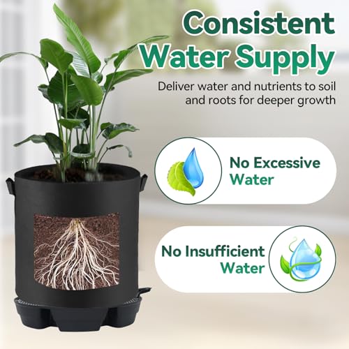 4 Pack Self Watering Fabric Pot Base with 5 Gallon Grow Bag - view 6