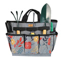 Garden Tool Bag, Garden Tool Kit Holder Home Organizer Storage Carrier, Oxford Garden Hand Tool Storage Tote Organizer with Handle and 8 Roomy Pockets, Floral Gardening Gift, Tools Not Included