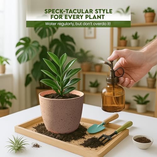 Plant Pots Indoor with Drainage 10 Pack Planters Spotty Peach Pink - view 6