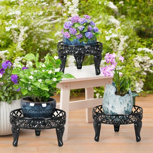 3 Pack Metal Plant Stand Indoor Outdoor, Low Flower Stand for Home - view 5