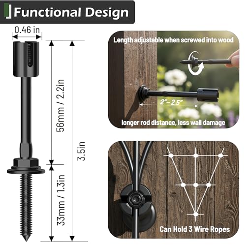 Wire Trellis Kit 30-Set 5/64” Black Crosshead w/Cutter&150' Cable - view 5