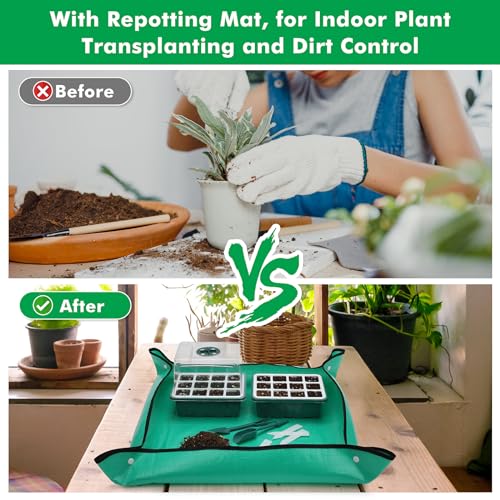 Reusable Seed Starter Tray with 72 Soft Silicone Cells, 6 Pack Seed Starter Kit with Repotting Mat, Humidity Dome and High Lid, Germination Trays for Indoor Greenhouse Seed Starter - view 3