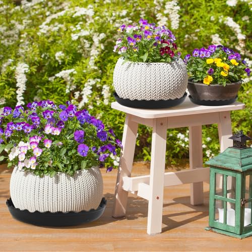 12 Packs Wave Plant Saucer - Plastic Flower Pot Drip Trays/Durable Heavy Duty Black Plant Tray for Indoor and Out Door Plant(6/8/10 inch) - view 7