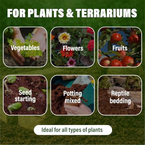 Coconut Coir Bricks, 5 Pack, 7lbs Coco Peat for Plants and Reptiles - view 6