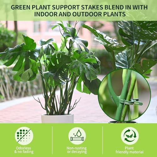 4 Pack Plant Support Stakes, Plant Stakes for Indoor and Outdoor Plants. 28inch Plant Sticks with Extension Poles, Plant Clips, Plant Ties for Potted Monstera Plants, Climbing Plants - view 5