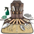 Garden Tool Set, 12 Pieces Heavy Duty Gardening Hand Tools with Garden Tools Organizer Handbag, Apron, Rust-Proof Stainless Steel Gardening Kit, Wood Handle, Ideal Garden Gifts for Women Men