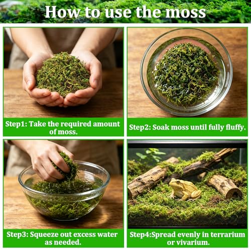8OZ Sphagnum Moss for Reptiles- 10QT Natural Reptile Moss Bedding - view 5