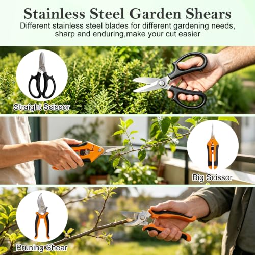 Bonsai Tools Set, 26 Pcs Garden Tools Set for Beginner, Includes Bonsai Wire Kit, Pruning Shears, Plant Mat, Bonsai Scissors, Succulent Tools in Leather Storage Bag, Ideal Gardening Gifts for Women - view 4
