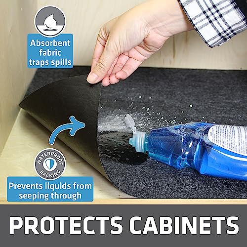 Premium Under Sink Mat, Waterproof Liners, 24”x29”, Charcoal - view 2