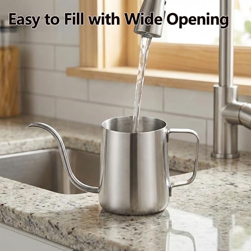 Small Watering Can, 12oz (350ml) Stainless Steel Indoor Watering Can with Long Spout, Mini Watering Can for Houseplants, Desk & Home Plants - view 6