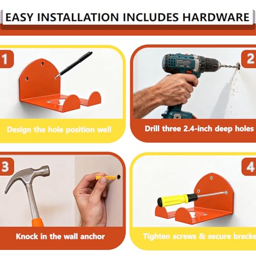 Garage Organizer Trimmer Rack, Organizer Wall Hanger, 1 Pack, Orange - view 3