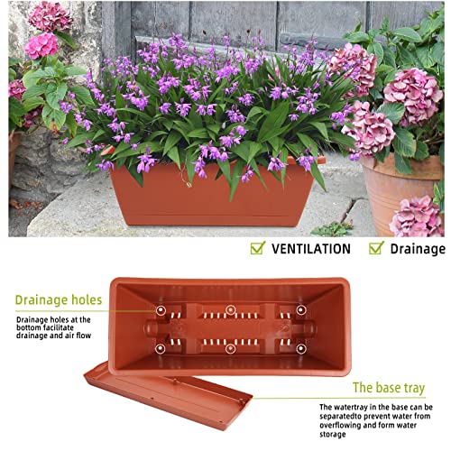 8pcs Window Box Planter,Rectangle Plastic Vegetable Flower Planters Boxes - view 6