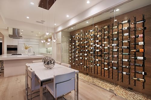 W Series Luxe Wine Rack 4 - Metal Wall Mounted Wine Rack - Modern, Label Forward Wine Storage - Space Saving Wine Rack with 24 Bottle Storage Capacity (Chrome Luxe) - view 6