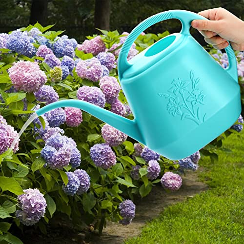 1-Gallon Plastic Watering Can with Comfortable Handle, Garden Watering Cans Long Spout for Indoor Outdoor Watering Plants, Bright Blue - view 5