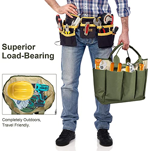 Garden Tool Bag, Garden Tote Bag With 8 Pockets, Canvas Garden Tool Storage Bags, Heavy-duty Large Organizer Bag for Garden Tool Kit, Gardening bag for women Men Indoor and Outdoor Gardening - view 4