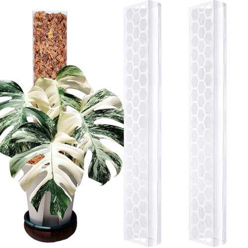 2 Pcs 17 Inch Plastic Moss Pole for Plants Monstera,Designed Specifically for Climbing Plants, Stackable Plant Support for Indoor Plants