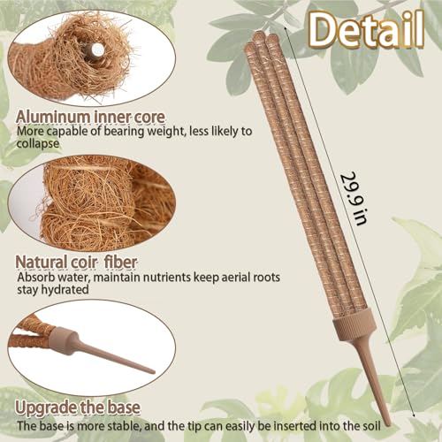 3 Moss Poles in 1, 30IN Tall Bendable Monstera Plant Support -1 Pack - view 4