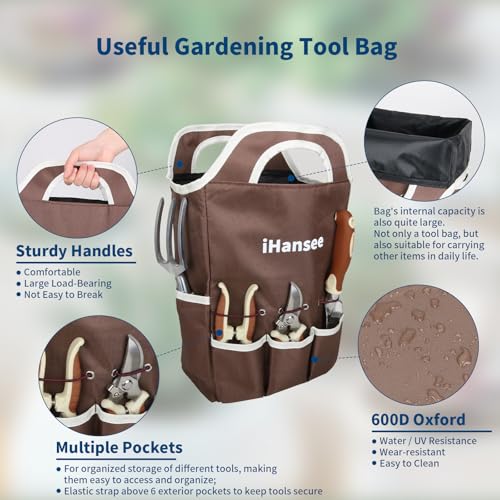 Brown Garden Tools Set 12-Piece, Gardening Gifts for Women Men - view 3